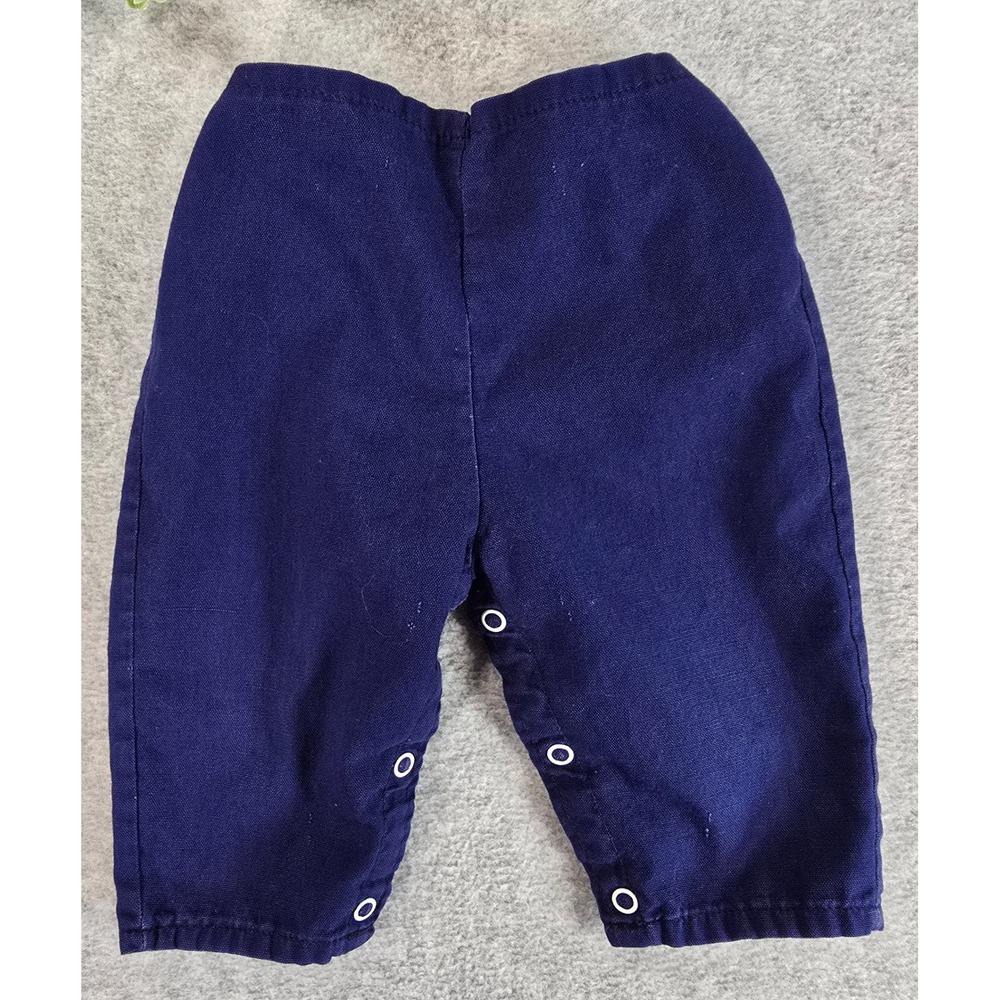 Vintage 70s Baby Boy Red Cardigan Navy Blue Pants Set Sport Football Detail 6-9m - Picture 12 of 16